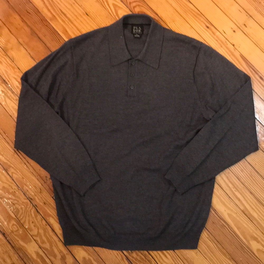 Jos A Bank Long Sleeve XL Polo 100% merino wool